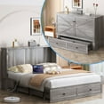 thumbnail image 1 of PUREMIND Murphy Bed Queen with Mattress, Cabinet Bed with Charging Station and Storage Drawer, Murphy Bed Furniture for Home/Guest Room, Gray, 1 of 8