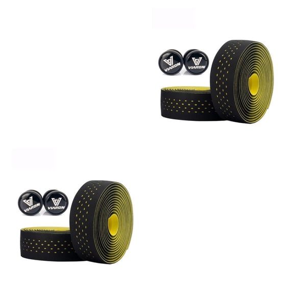 Eigraketly VIARON, 2 piezas, manillar, cinta antideslizante, manillar, caña de pescar, envoltura de amortiguación, accesorio, piezas de Amarillo negro 2piezas