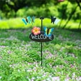 thumbnail image 4 of Yuedong Windmill Welcome Sign Ornaments Metal Multicolor Bee Durable Butterfly Garden Decorations Flowers And Birds Pinwheel, 4 of 21