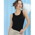 thumbnail image 2 of Doublju Womens Sleeveless Round Neck Snap Button Casual Bodysuit With Plus Size, 2 of 4