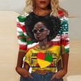thumbnail image 2 of Xdegoge Clearance Today Womens 4th of July Tshirt Crewneck Womens Tops 3/4 Length Sleeves American Shirts Graphic Tops 90S Outfits Plus Size 3/4 Sleeve Summer Tops LiquidacióN De Ropa 1 Dollar, 2 of 5