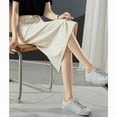 thumbnail image 3 of 2025 Women's High-Waisted Denim Midi Skirt - Korean Style Slim-Fit Button Front Slit Skirt, 3 of 5