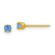 GOLD TIME Inverness 24k Plated September Blue Crystal Birthstone Earrings