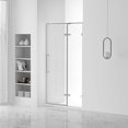 thumbnail image 3 of Fine Fixtures Hinged Frameless Shower Door - Clear Tempered Glass Door - Walk In Shower Enclosure 42" W x 74" H Polished Chrome Finish, 3 of 11
