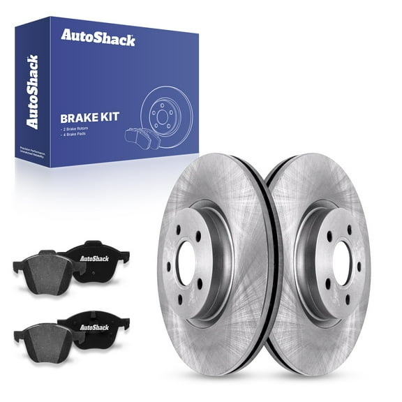 AutoShack 11.81" (300 mm) Front Vented Brake Rotors   Premium Ceramic Brake Pads | Replacement for 2013-2017 Ford C-Max | 6-PC Brake Kit
