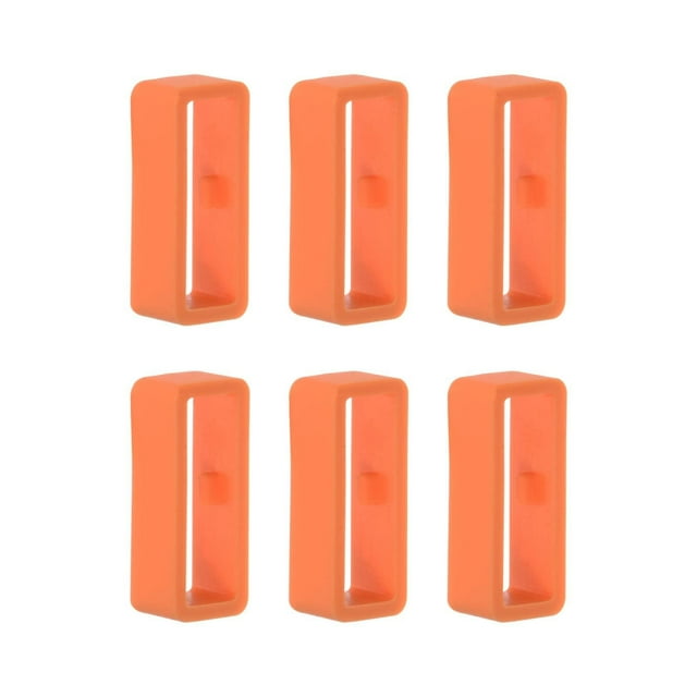 6PCS 16mm Silicone Watch Strap Loop Fastener Rings, Soft Flexible Watch Clasp, Secure Extra Straps for Outdoor Wear