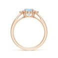 thumbnail image 2 of ANGARA Natural Tapered Shank 1 ct Aquamarine Ring with Diamond Accents in 14K Rose Gold for Women (Size-8x6mm) | March Birthstone, Anniversary, Jewelry Gift for Women | Natural Aquamarine Ring, 2 of 9