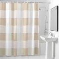 thumbnail image 4 of Brown White Plaid Fabric Shower Curtain Simple Style Washable Shower Curtains for Bathroom, Waterproof Bath Curtain with Hooks Home Decor 36x72in, 4 of 8