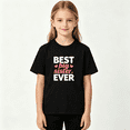 thumbnail image 2 of Best Big Sister Ever Girls Graphic Tee, Cute Pink Hearts Family 100% Cotton Kids Short Sleeve T-Shirt, 2 of 5