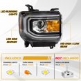 thumbnail image 2 of Conjunto de faro delantero LIWEDFG para GMC Sierra 1500 2016-2018 HID, 2 of 8