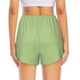 thumbnail image 4 of Goofa Green Gingham Printed Women 2 in 1 Running Shorts,Quick Dry Athletic Workout Shorts,High Waisted Athletic Shorts with Liner Pockets-X-Large, 4 of 9