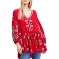 thumbnail image 1 of Free People Arianna túnica blusa para mujer, rojo, mediano Free People Sayo, 1 of 1