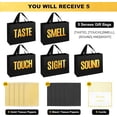 thumbnail image 2 of 5 Senses  Bags for Him Her with Labels,Sight Smell  Taste Sound  Bags with Ribbon Handle,Tissue Paper,Greeting Card for Birthday,Wedding,Christmas,Valentine's Day (Black small, 9.8 x 6.7 x 3.1 Inch), 2 of 6