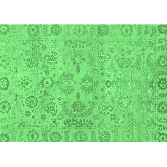 Ahgly Company Indoor Rectangle Oriental Emerald Green Traditional Area Rugs, 4' x 6'