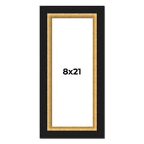 8x21 Frame Gold Real Wood Picture Frame Width 2.25 Inches | Interior Frame Depth 0.5 Inches |