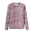 thumbnail image 4 of ICHUANYI Clearance Fashion Women Casual Long Sleeve Printed Round Neck Loose T-Shirt Blouse Tops(Hot Pink, S) ICHUANYI WER2023081114028, 4 of 4