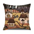thumbnail image 3 of Funda de almohada de gato negro de Halloween, 18.0 x 18.0 in, saludos, bruja, arpillera, funda de cojín, 4 unidades ER, 3 of 5