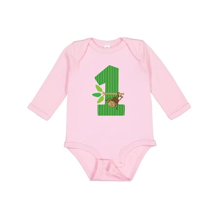 

Inktastic 1st Birthday Monkey Boys or Girls Long Sleeve Baby Bodysuit