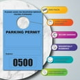 thumbnail image 3 of Blue Parking Hang Tags, 500 Pack, Temporary Passes, Bulk Pack, Custom Passes Numbered 1-500, 3.15" x 4.75" Placards for Rearview Mirror by Better Office Products, 3 of 5