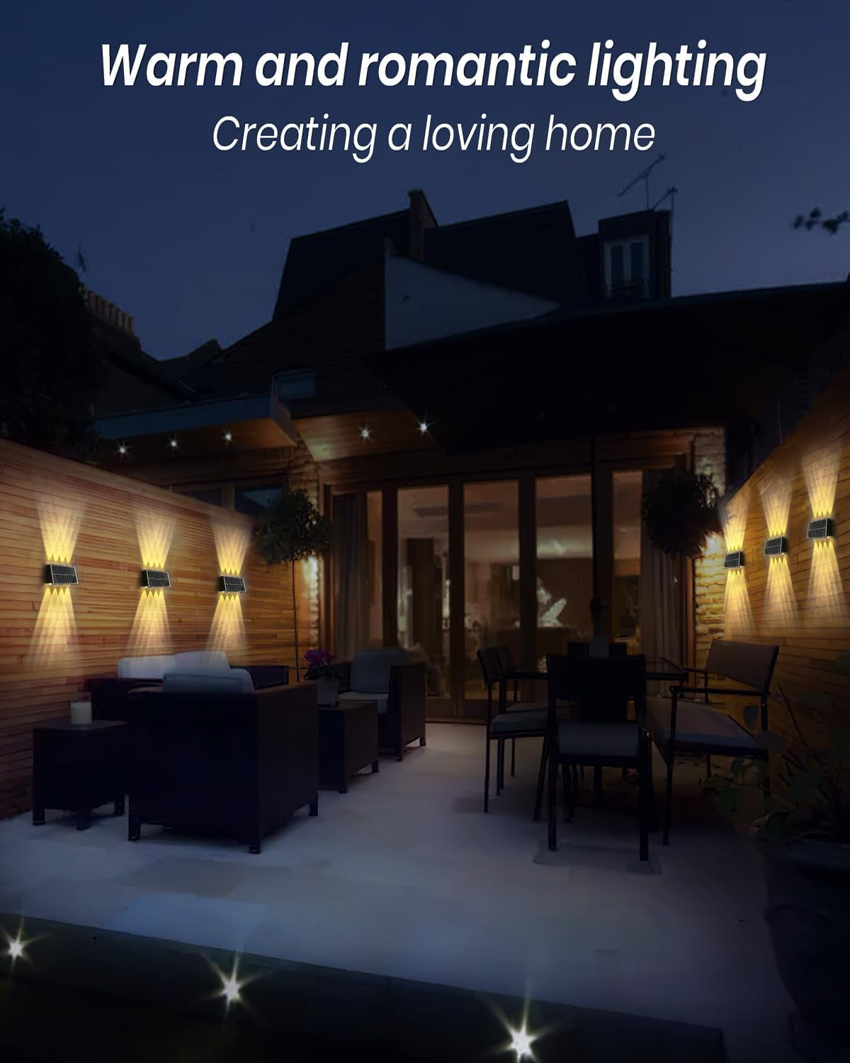 Soar Wall Lanterns Outdoor 8 Pack - Decorative LED Lights for Porch & Yard