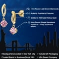 thumbnail image 2 of Gem Stone King 10K Yellow Gold Pink and White Lab Grown Diamond Stud Dangle Earrings for Women | 1.05 Cttw | Gemstone April Birthstone | Round 5MM, 2 of 6