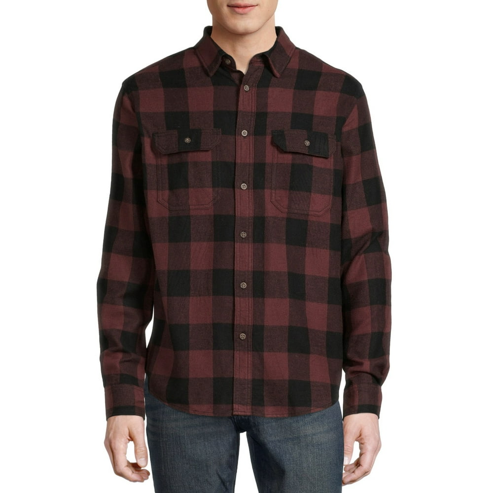 GEORGE - George Men's and Big Men's Super Soft Flannel Shirt, up to ...