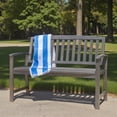 thumbnail image 2 of Tcbosik Outdoor Garden Bench, 2-Person Wooden Loveseat with Armrest and Backrest for Backyard, Porch, Balcony, Deck, Easy Assembly, Dark Grey, 2 of 10