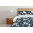 thumbnail image 4 of Ambesonne Leaf Print Down Alternative Quilt Comforter, Abstract Botany Leaves, Twin XL, Dark Petrol Blue and White, 4 of 5