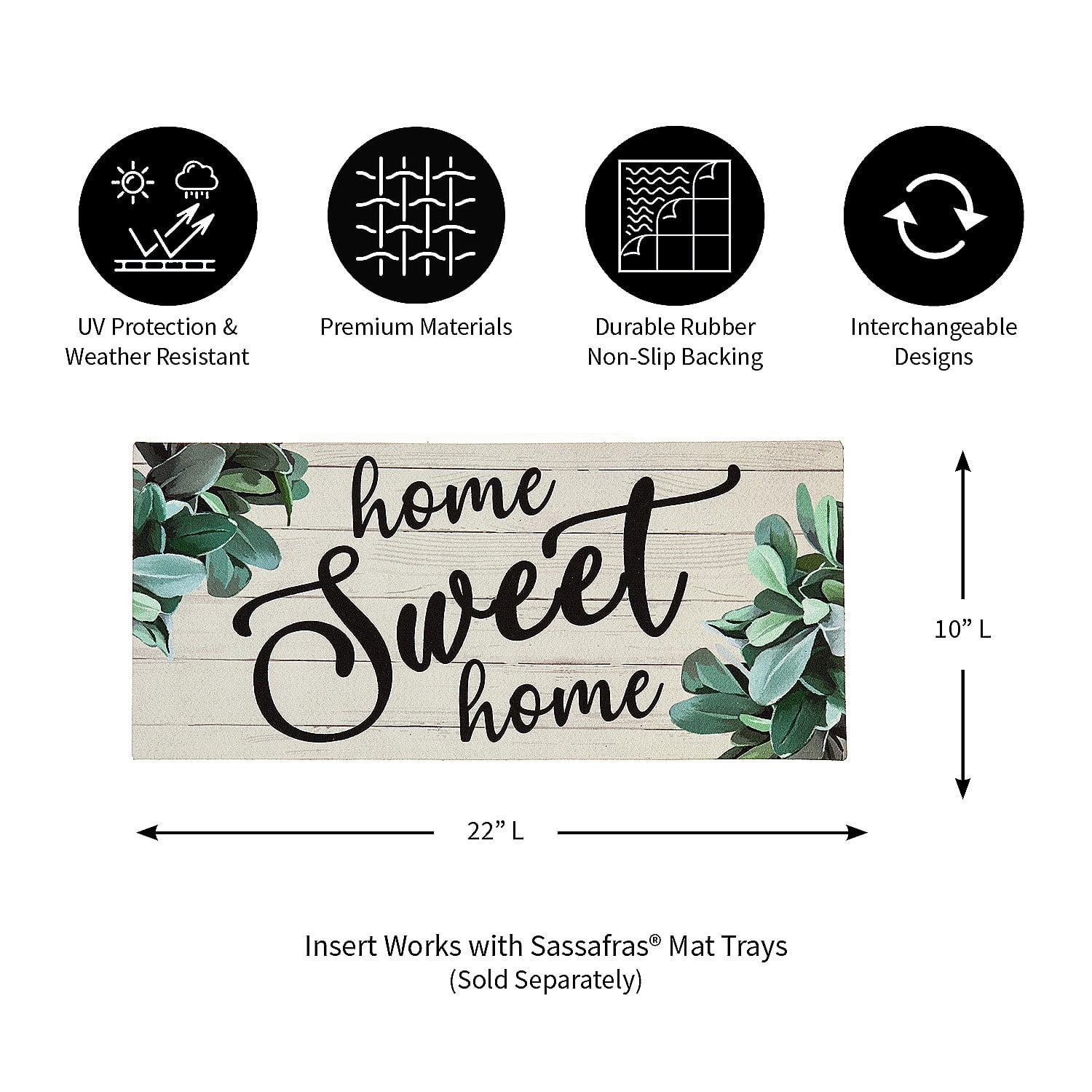 Evergreen Home Sweet Home Eucalyptus Sassafras Indoor Outdoor Switch Doormat 1'10"x10" Multicolored