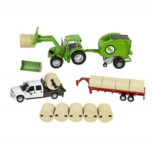 Big Country Toys Hay Baling Set - 1:20 Scale - Hay Baling Toy Set - Farm Toys - Proprietary Blend of Plastic - Durable & Lifelike - Playable & Collectible