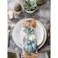 thumbnail image 2 of Blue Pumpkin Fall Cloth Napkins Set of 6 Reusable Dinner Napkins, Thanksgiving Autumn Orange White Eucalyptus Cocktail Napkin Washable Table Napkins for Wedding/Holiday Party/Baby Shower 20"x20", 2 of 7