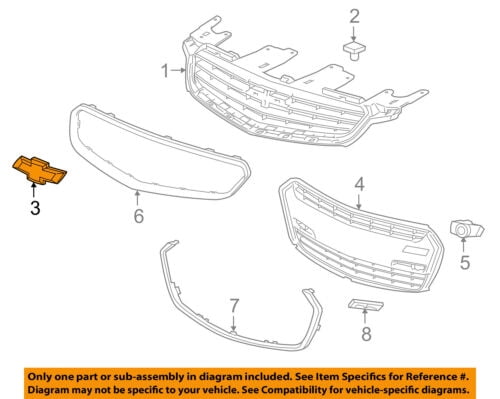 Chevrolet GM OEM 16-17 SS Front Bumper Grille-Emblem Badge Nameplate ...