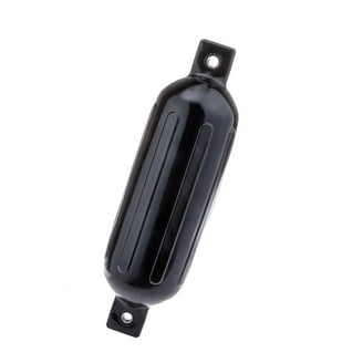 Set Of 2 Inflatable Boat Fenders With 6 Ft Lines & Pump - Black Marine Bumpers