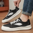 thumbnail image 6 of Men'S Premium Casual Sneakers - Black & White Low-Top Lace-Up Shoes with Breathable Fabric Upper, Durable Rubber Sole, and Comfortable Design for Everyday Wear, 6 of 9