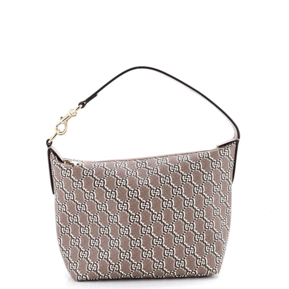 Pre-Owned Ophidia Zip Shoulder Bag GG Shadow Coated Canvas Super Mini By Rebag