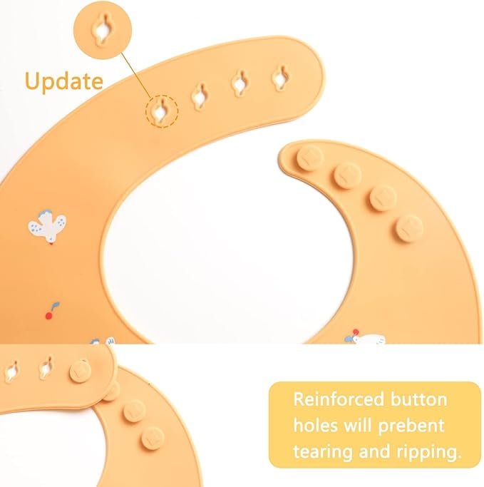 Baby Bibs Silicone Feeding Bibs, Baby Bibs Silicone Bibs 3pcs for Feeding and Adjustable Waterproof Bibs