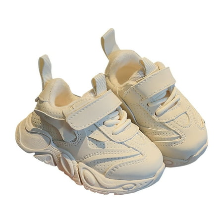 

NIUREDLTD Spring And Autumn New Solid Color Plus Velvet Breathable Non Slip Children s Casual Sports Shoes Size 19