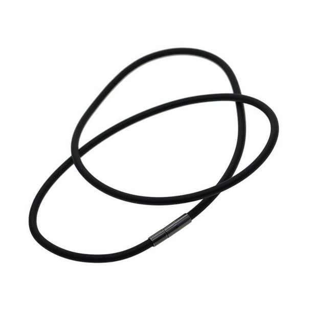 Black Rubber Chain with Clasp And Extension Chain for Pearls And