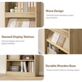 thumbnail image 6 of 71" Tall Farmhouse Bookcase with 5 Tiers, Display Rack & Fluted Design | Vintage Wood Shelf for Office & Library, 6 of 8