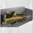thumbnail image 6 of Modern Soft Flannel Fleece Throw Blanket, Funky Abstract Trippy Original Music Pattern with Brushstroke Effects Image, Cozy Plush for Indoor and Outdoor Use, 50" x 70", Multicolor, by Ambesonne, 6 of 6
