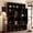 Black, variant on Mintazer 76” Tall Farmhouse Hall Tree with Shoe Rack Bench & Display Cubbies, Storage Cabinet with 3 Doors Closet for Entryway, Living Room, Bedroom, Navy Blue