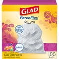 thumbnail image 1 of Bolsas de basura Glad ForceFlex Tall Kitchen, 13 L, 100 quilates, ganancia, 1 of 8