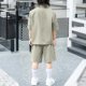 thumbnail image 4 of Odeerbi Niños Vestido Formal Traje Manga Corta Muesca Solapa Blazer Chaqueta + Traje Pantalones Cortos Trajes de Verano Conjunto, 4 of 8