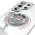 thumbnail image 4 of Designed for Samsung Galaxy S24 Ultra Crystal Clear Back Case, Luxury Case with Lens Protector Drop Protective Magnetic Rotating Ring Kickstand Shockproof Thin Fit Phone Case Cover, White, 4 of 7