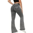 thumbnail image 4 of Women's High Waist Slimming Bootcut Jeans - Slight Stretch Denim Pants, Gray Size XXL, 4 of 5