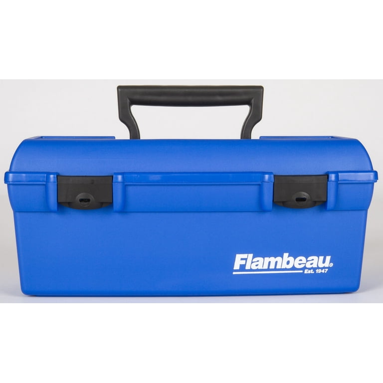 Flambeau Outdoors, 6009TD Lil Brute Fishing Tackle Box with Lift-Out Tray,  Blue, 13 inches long, Plastic