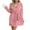 Pink, variant on Women's Solid Color Long Sleeve Plush Bathrobe - Winter Warm Homewear, Black, L