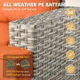 thumbnail image 4 of Hooowooo Wicker Patio Furniture 7 Pieces Rattan Outdoor Conversation Set All Weather Modular Sectional Sofa Patio Chair Set with Cushion Ottoman for Porch, Orange Red, 4 of 8