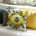 thumbnail image 3 of Creowell Bee Lemons Symbolism Pillow Case 100% Linen Couch Decor 24x24in, 3 of 5
