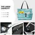 thumbnail image 3 of Pofeuu Teal Turquoise Wood Print Beach Bag,Waterproof Sandproof Beach Tote Bag, Large Capacity Foldable Beach Bags for Women, 3 of 7